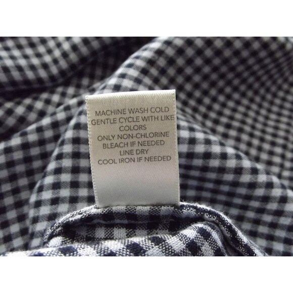 Christopher & Banks Blouse Womens Large Blue Plaid tunic v-neck rayon country - Picture 14 of 15